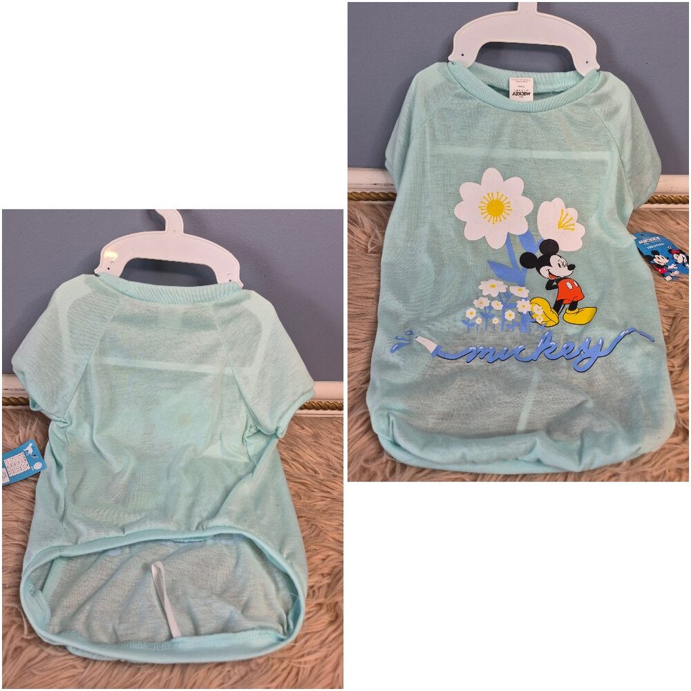 NWT DISNEY MICKEY MOUSE& FRIENDS SUMMER FLORAL DOG T-SHIRT -LRG
